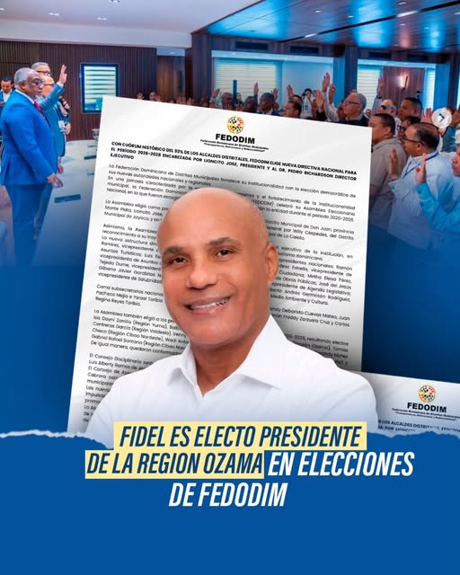 El alcalde FideldelosSantos_ asume presidencia de la Región Ozama de FEDODIM